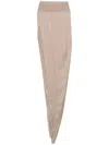 Rick Owens Split Maxi Skirt In Neutrals