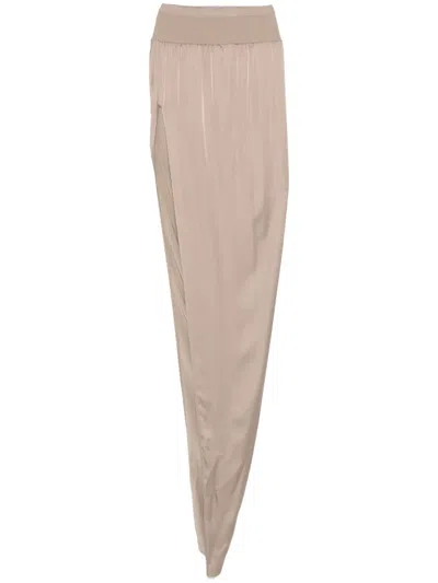 Rick Owens Split Maxi Skirt In Neutrals