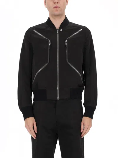 Rick Owens Black Wool-blend Sports Jacket In Animal Print