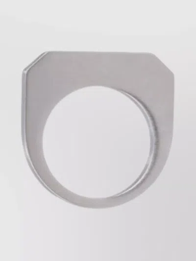 Rick Owens Square Engraved Polished Finish Rings