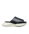 Rick Owens Geth Leather Platform Slides In Black