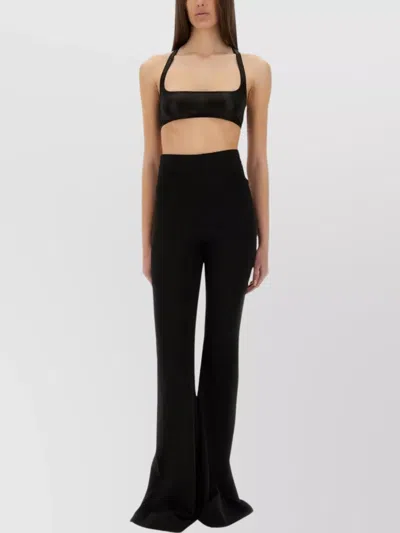 Rick Owens Square Neckline Cropped Fitted Sleeveless Racerback In Black