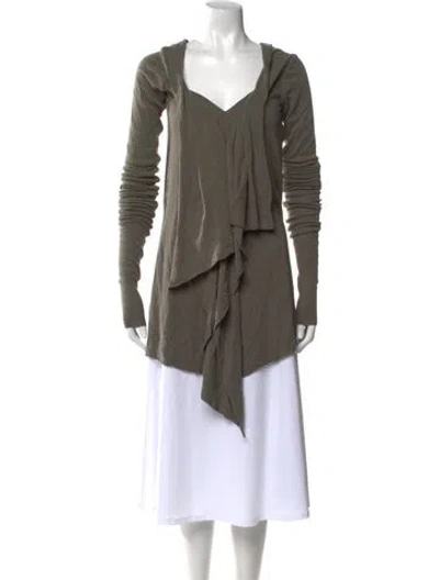 Pre-owned Rick Owens Square Neckline Long Sleeve Tunic In Brown