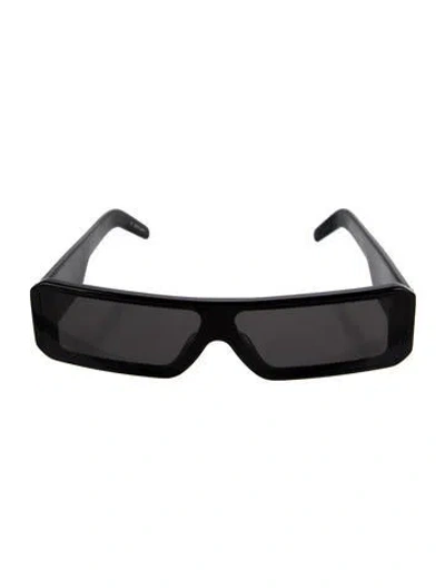 Pre-owned Rick Owens Square Tinted Sunglasses In Black