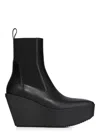 Rick Owens Black Concordians Sliver Platform Beatle Chelsea Boots In Black