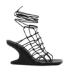 Rick Owens 80mm Web Cantilever Leather Sandals In Black