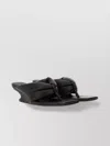 Rick Owens Square Toe Leather Sandal With Sculptural Heel