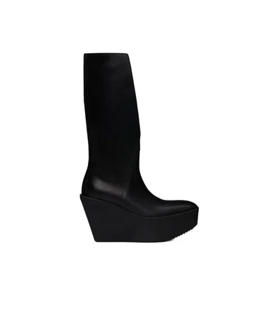 Rick Owens Square-toed Boots In Black