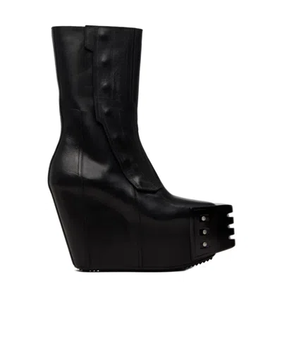 Rick Owens Square-toed Boots In Black