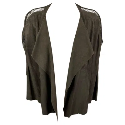 Pre-owned Rick Owens Ss 18 Size S Grey Suede Draped Vest In Gray