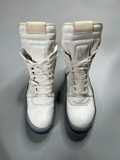 Pre-owned Rick Owens S/s 20 Ice Blue Clear Sole Geobasket Shoes In White