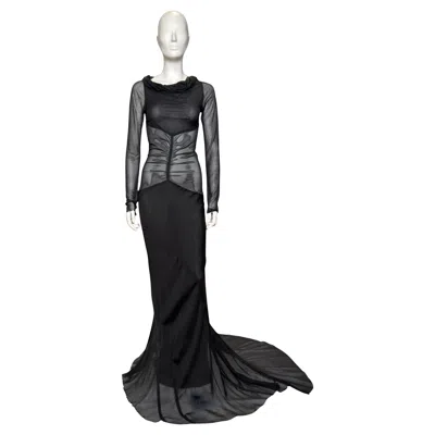 Pre-owned Rick Owens S/s 2006 Tungsten Black Silk Evening Mermaid Gown