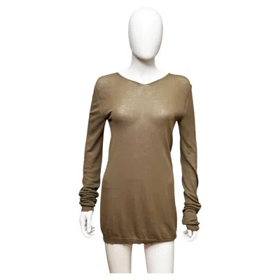 Pre-owned Rick Owens S/s 2013 "island" Brown Semitransparent Sweater