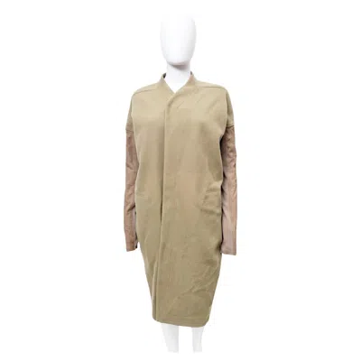 Pre-owned Rick Owens S/s 2015 "faun" Brown Wool And Suede Coat