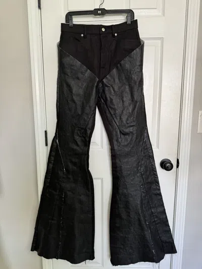 Pre-owned Rick Owens S/s 23 Rick Owen's Edfu Bolan Slivered Jeans In Black