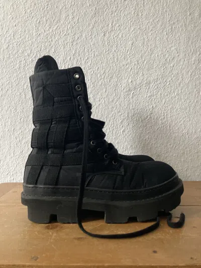 Pre-owned Rick Owens S/s 24 "lido" Army Megatooth Boots  Us13 In Black