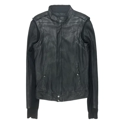Pre-owned Rick Owens Ss08 Elastic Leather Jacket In Black