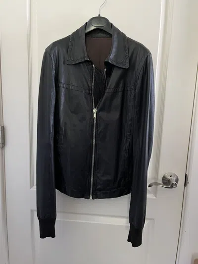 Pre-owned Rick Owens Ss08 Leather Jacket In Black