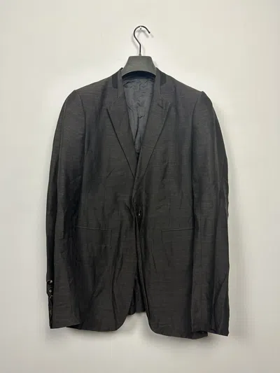 Pre-owned Rick Owens Ss11 ‘anthem' Linen Blazer In Black