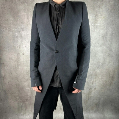 Pre-owned Rick Owens Ss11 Anthem Sharp Knife Coat No Lapel In Black