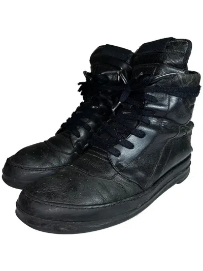 Pre-owned Rick Owens Ss11  Anthem Short Tongue Geobasket Sneaker Black