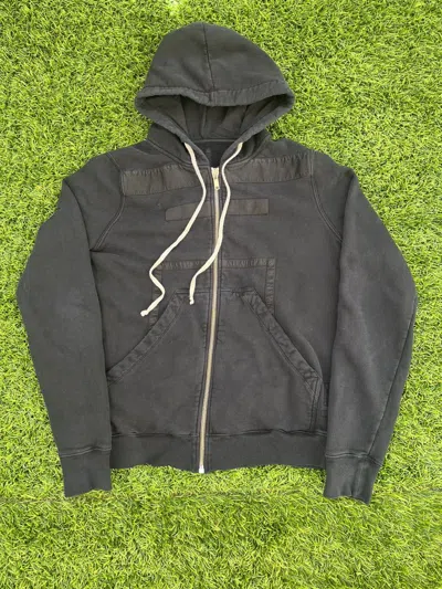Pre-owned Rick Owens Ss14  Geo Ribbon Hoodie In Black