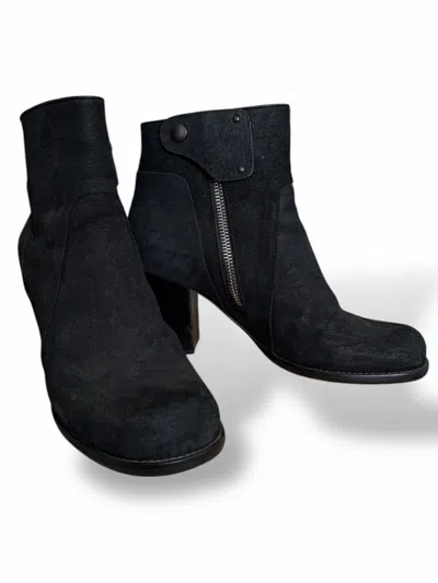Pre-owned Rick Owens Ss14 Vicious Men's Reverse Leather Heel Shoes In Black