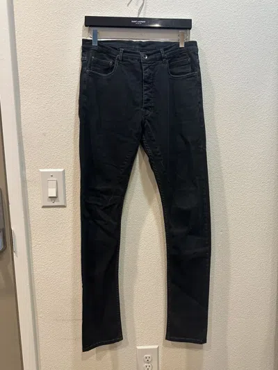 Pre-owned Rick Owens Ss15 Faun Black Scrub Torrence Denim Jeans 32
