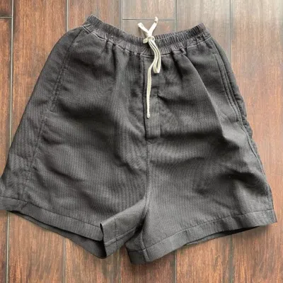 Pre-owned Rick Owens Ss15 Runway Waffle Knit Shorts Sample In Black