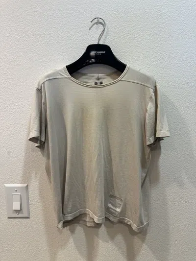 Pre-owned Rick Owens Ss17 Cropped Level Tee S In White