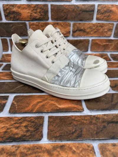 Pre-owned Rick Owens Ss17 Hustler Wrap Drkshdw Ramones Shoes In White
