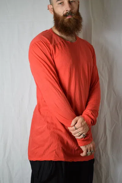 Pre-owned Rick Owens Ss17 Red Longsleeve - Ru17s9266-uc