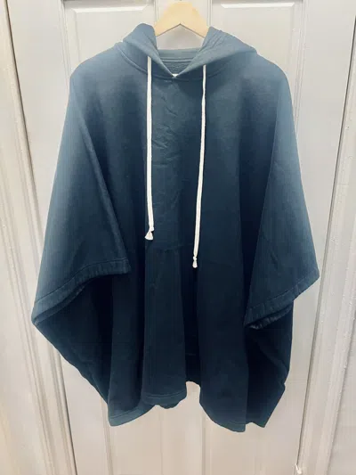 Pre-owned Rick Owens S/s19 $1408 Hoodie Poncho One Size In Black