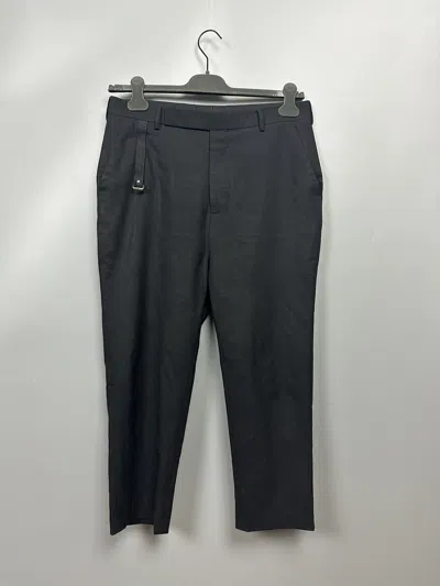 Pre-owned Rick Owens Ss19 ‘babel' Embellished Wool Cropped Astaire Trousers In Black