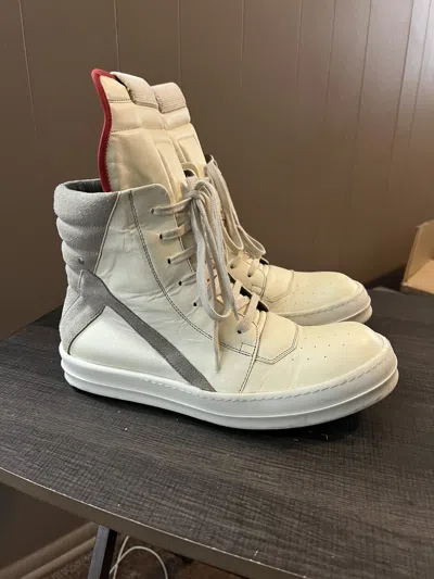 Pre-owned Rick Owens Ss19 Babel Geobasket Shoes In White