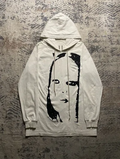 Pre-owned Rick Owens Ss19 Mainline Kembra Face Pullover In White