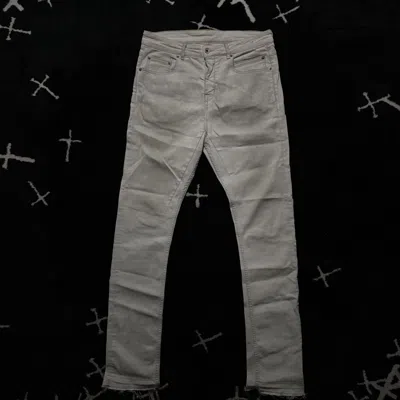 Pre-owned Rick Owens Ss20 - Detroit Cut Denim Pants In White