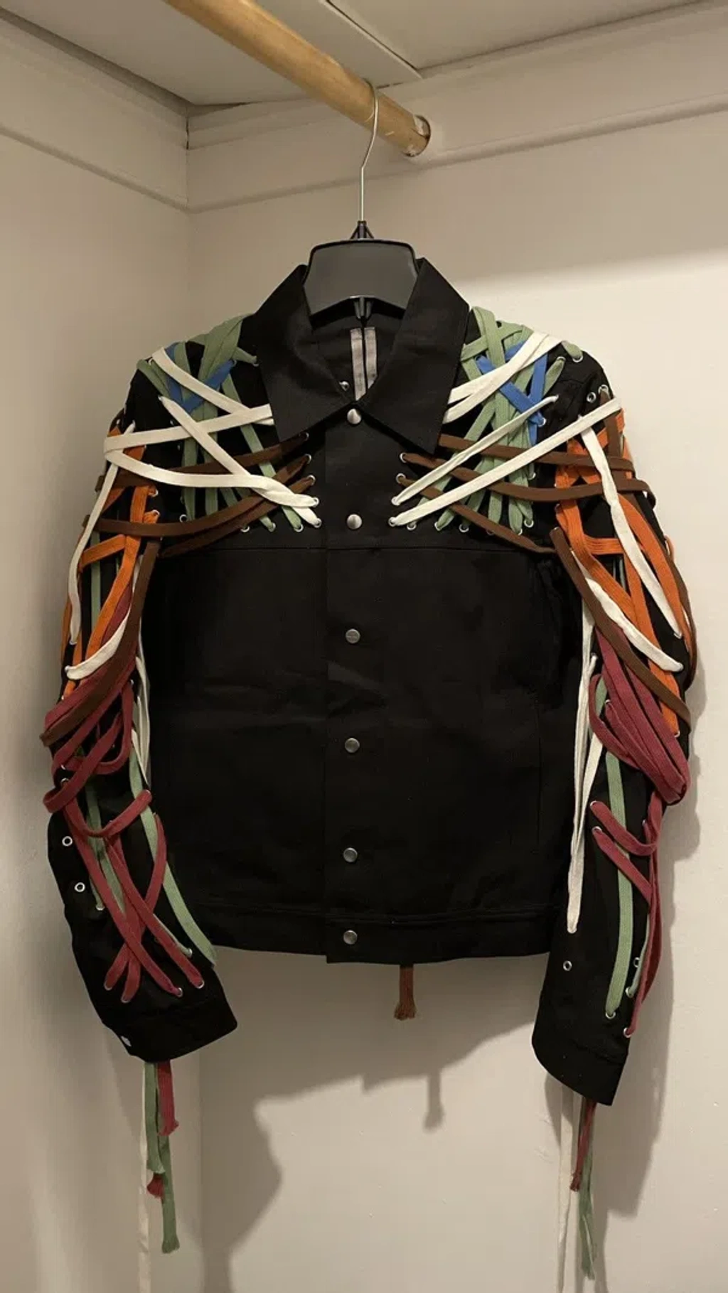 Pre-owned Rick Owens Ss20 Megalace Worker Jacket In Black