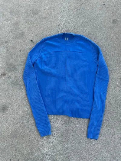 Pre-owned Rick Owens Ss20 Tecuatl Cobalt Knit Sweater In Blue