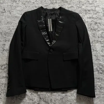 Pre-owned Rick Owens Ss20 Tecuatl Taped Cropped Blazer | Size 40 In Black