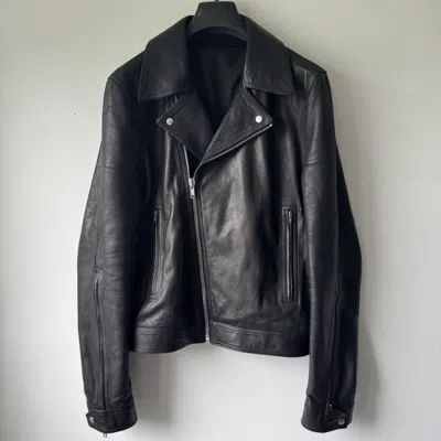 Pre-owned Rick Owens Ss2023 Black Dracubiker Lamb Leather Jacket