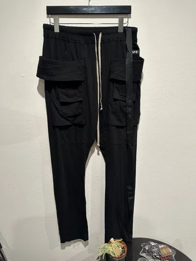 Pre-owned Rick Owens Ss21 Creatch Cargo Light Pants In Black