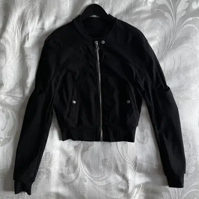 Pre-owned Rick Owens Ss22 - Black Geth Jersey Bomber Jacket