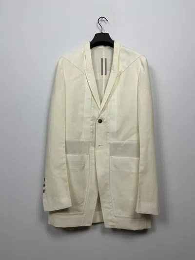 Pre-owned Rick Owens Ss22 ‘fogachine' Zanlight Fogpocket Easy Blazer In White