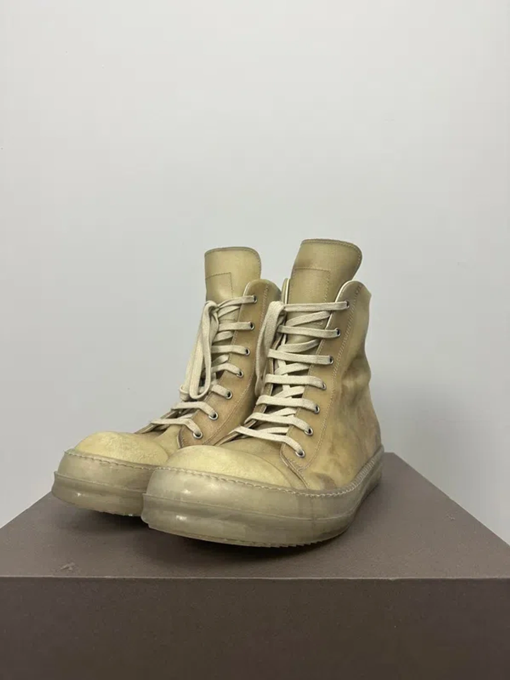 Pre-owned Rick Owens Ss23 'edfu' Apparation Leather Ramones