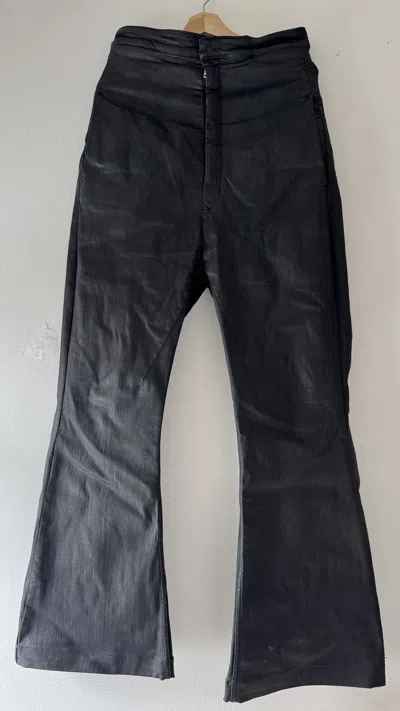 Pre-owned Rick Owens Ss24 Black Dirt Bolan Wax Jeans