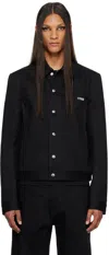 Rick Owens Ssense Exclusive Black Tvhkb Edition Denim Jacket In 911 Black/milk