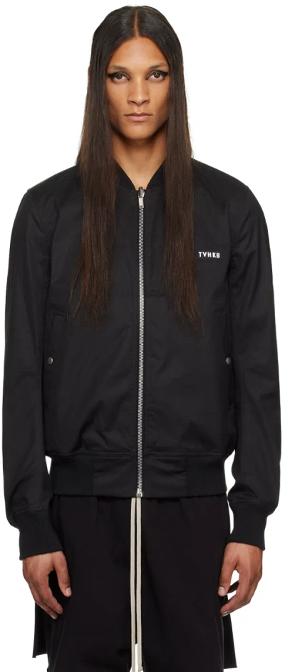 Rick Owens Ssense Exclusive Black Tvhkb Edition Flight Reversible Bomber Jacket In 9100 Black