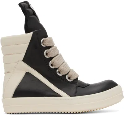 Rick Owens Ssense Exclusive Black Kembra Pfahler Edition Geobasket Sneakers In 911 Black/milk