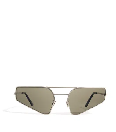 Rick Owens Stainless Steel Rg0000015 Prong Sunglasses In Silver